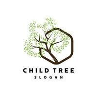 albero logo, vita equilibrio formazione scolastica vettore, lussuoso elegante semplice albero disegno, terreno di gioco illustrazione icona vettore