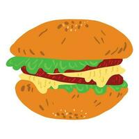 hamburger al formaggio ,Bene per grafico design risorse, manifesti, opuscoli, striscioni, copertina libri, ristorante menù, e di più. vettore
