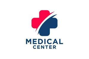 Salute medico attraversare logo e simbolo modello vettore illustrazione design