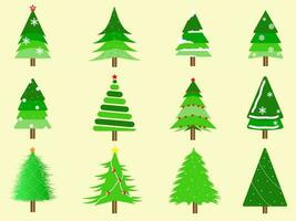 collezione di alberi icona. può essere Usato per illustrare qualunque natura o salutare stile di vita argomento. albero per Natale concetto. vettore