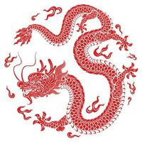 contento Cinese nuovo anno 2024 il Drago zodiaco cartello vettore