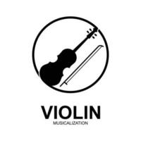 violino viola violino violoncello basso contrabbasso musica strumento silhouette logo design ispirazione vettore