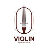 violino viola violino violoncello basso contrabbasso musica strumento silhouette logo design ispirazione vettore