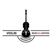 violino viola violino violoncello basso contrabbasso musica strumento silhouette logo design ispirazione vettore