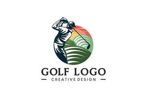 pastello colore golf vettore illustrazione logo design