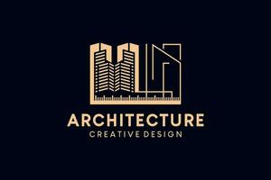 creativo concetto edificio architettura logo illustrazione design vettore