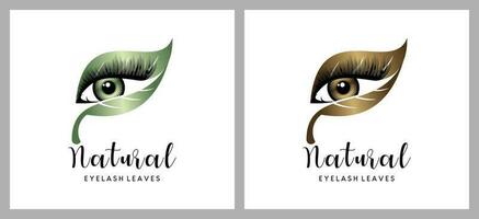 puro naturale foglia ciglio logo disegno, creativo concetto ciglio estensione logo vettore illustrazione