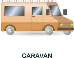 caravan icona. 3d illustrazione a partire dal all'aperto ricreazione collezione. creativo caravan 3d icona per ragnatela disegno, modelli, infografica e Di Più vettore