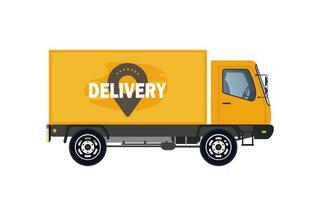 consegna camion furgone isolato su bianca sfondo. consegna casa e ufficio. vettore illustrazione nel piatto stile