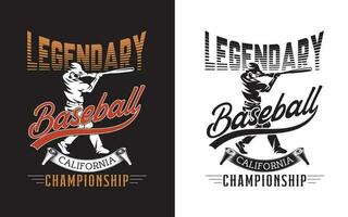 baseball maglietta logo design con illustrazione di baseball giocatore vettore