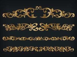 divisore oro reale ornamento vintage linea cornice vettore decorativo