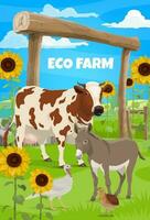 giardinaggio e agricoltura, contadino e azienda agricola animali vettore