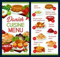 danese cibo cucina scandinavo buffet menù pasti vettore