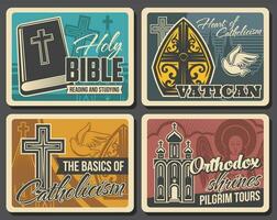 cristianesimo religione, Bibbia, Chiesa e attraversare vettore