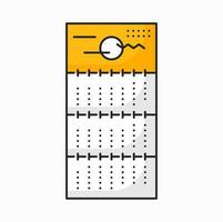 anno calendario con date, ordine del giorno schema icona vettore