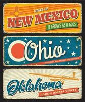 Ohio, Oklahoma, nuovo Messico Stati Uniti d'America stato banner vettore