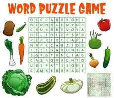 crudo azienda agricola verdure parola ricerca puzzle gioco vettore