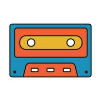 Vintage ▾ musica cassette. retrò dj suono nastro, 1980 delirio festa stereo mescolare, vecchio scuola disco tecnologia. vettore vecchio anni 90 colorato plastica cassette.