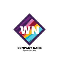 wn iniziale logo con colorato modello vettore. vettore