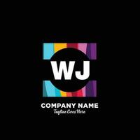 wj iniziale logo con colorato modello vettore. vettore