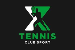 vettore iniziali lettera X con tennis creativo geometrico moderno logo design.