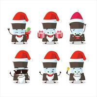 Santa Claus emoticon con mokka pentola cartone animato personaggio vettore
