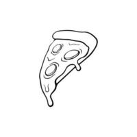 Pizza fetta linea icona. Pizza piatto linea icona. Pizza fetta con peperoni piatto icona per applicazioni e siti web. vettore magro cartello di italiano veloce cibo bar logo. pizzeria illustrazione.