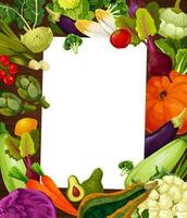 verdure insalata ricetta, vegetariano dieta telaio vettore