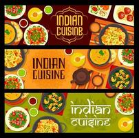indiano cucina cibo banner con Spezia verdure vettore