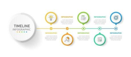 Infografica modello per attività commerciale. 5 passaggi moderno sequenza temporale diagramma tabella di marcia con cerchio argomento grafico, presentazione vettore infografica.