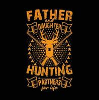 padre figlia a caccia partner per vita t camicia disegno, cervo camicia, vettore file.