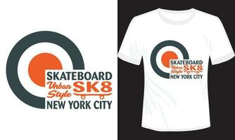 skateboard maglietta design vettore illustrazione