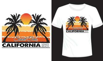 Surf tempo California vece spiaggia maglietta design vettore illustrazione