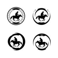 cowboy emblema logo collezione impostato vettore