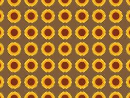 girasole giallo fiore o floreale botanico vettore modello sfondo illustrazione isolato su orizzontale paesaggio Marrone colorato modello. semplice piatto sfondo per involucro carta, sciarpa stampe.