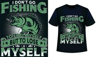 io don t partire pesca per trova me stessa ma per perdere me stesso. pesca maglietta design vettore