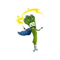 Magia verdura asparago procedura guidata cartone animato personaggio vettore
