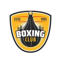 boxe club icona con punzonatura Borsa, boxe squillare vettore