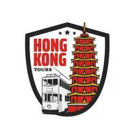 hong kong viaggiare, giro turistico tour, asiatico punto di riferimento vettore