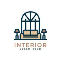 minimalista casa decorazione interno logo design vettore