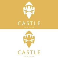castello logo elegante lusso semplice disegno, reale castello vettore scudo, templet illustrazione icona