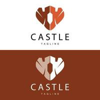 castello logo elegante lusso semplice disegno, reale castello vettore scudo, templet illustrazione icona