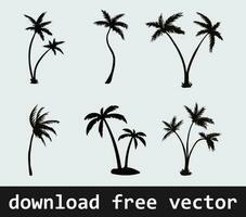 palma alberi silhouette gratuito vettore