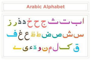 Arabo alfabeto calligrafia font stile vettore