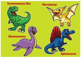 collezione di cartone animato bambino dinosauri vettore