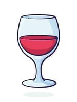 un' bicchiere di rosso vino. bicchiere calice di alcool bevanda vettore