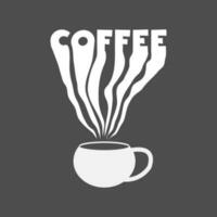 mano disegnato tazza di caffè con testo e decorativo elementi. bolla testo stile vettore illustrazione.