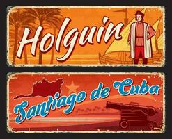 Holguin e santiago de Cuba cubano regioni piatti vettore