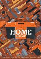 casa riparazione e costruzione opera utensili manifesto vettore