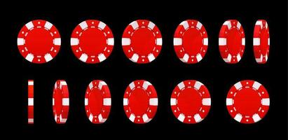 casinò poker rosso patatine fritte rotazione animazione vettore